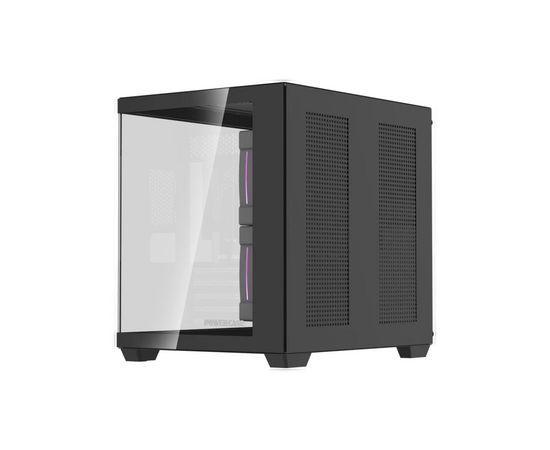 Корпус Powercase Vision Micro M5 CB (CVMM5 CHB-A3), Tempered Glass, Type-C, 3x 120mm ARGB PWM Fan, ARGB+PWM HUB, чёрный, m ATX