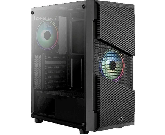 Корпус Aero Cool Menace Saturn RGB (4710562754186) черный, ATX, без БП, с окном, 2*USB 3.0, audio