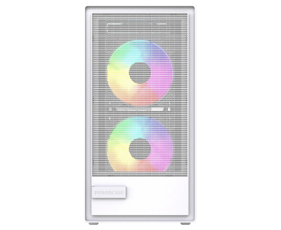 Корпус Powercase Mistral SM02 ARGB (CMMSM02 W-A3), Tempered Glass, 3x120mm ARGB PWM fans, белый, m ATX