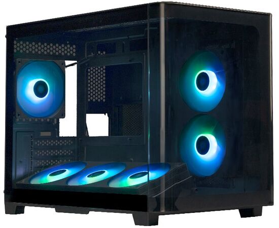 Корпус XASTRA QR500 M 6 ARGB-FC-C6-UC Black (QR500 M-1 FA36 A-1 FA24 A-1 FC12 A-C6-UC) m ATX/Aquarium/2 Curve Glass/360mm+240mm+120mm ARGB PWM FM fans