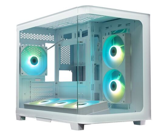 Корпус XASTRA QR500 M 6 ARGB-FC-C6-UC White (QR500 M-1 FA36 A-1 FA24 A-1 FC12 A-C6-UC-WH) m ATX/Aquarium/2 Curve Glass/1x360mm+1x240mm+1x120mm ARGB PWM FM fans