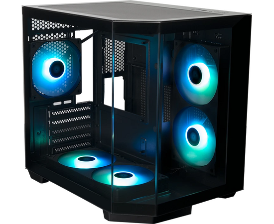 Корпус XASTRA QT400 M 5 ARGB-FC-C6-AC Black (QT400 M-2 FA24 A-1 FC12 A-C6-AC) m ATX/Aquarium/Screewless/1x120mm+2x240 ARGB PWM FC fans/Argb+PWM HUB 6port