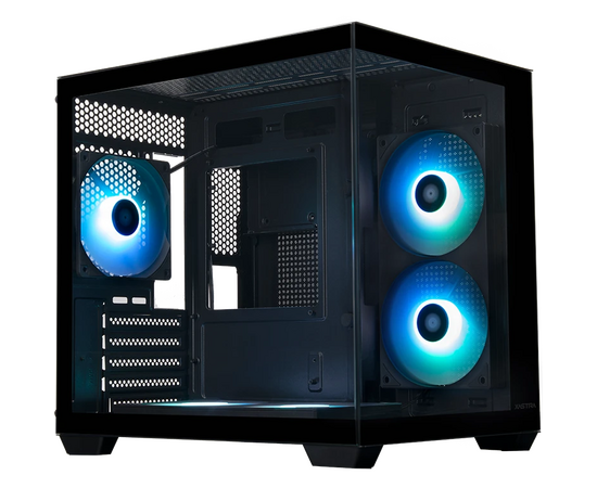 Корпус XASTRA QW400 M 5 ARGB-FC-C6-AC Black (QW400 M-2 FA24 A-1 FC12 A-C6-AC) m ATX/Aquarium/Screewless/1x120mm+2x240 ARGB PWM FC fans/Argb+PWM HUB 6port