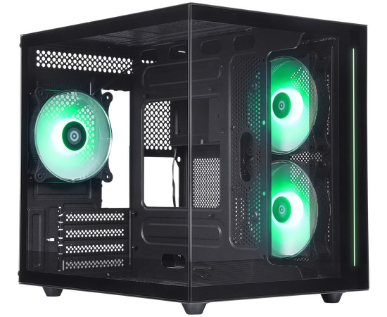 Корпус компьютерный DEFENDER Nova Cube черный,m ATX,3fan,switch M/B Synс