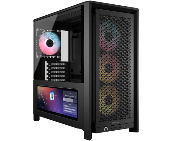Корпус Corsair Frame 4000 D LCD RS ARGB (CC-9011326-WW), без БП, Midi-Tower, TG, 3x120mm 2x USB-A 3.2, 1x USB Type-C, E-ATX, ATX, m ITX Black