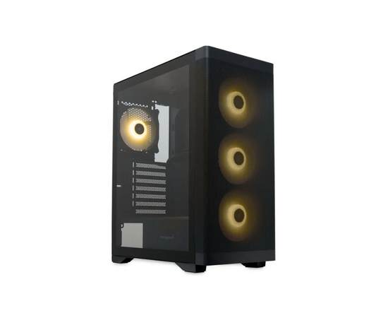 Корпус HSPD M520 (M520-TGBK-ARGB), Mesh Mid Tower, Black, slide TG, 0.45 SPCC, 4x120mm ARGB ATX