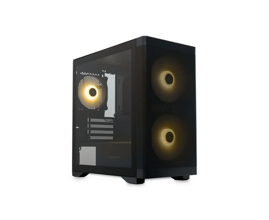 Корпус HSPD M320 (M320-TGBK-ARGB), Mesh Mini-tower, Black, slide TG, 0.45 SPCC, 2x140mm ARGB+1x120mm ARGB m ATX