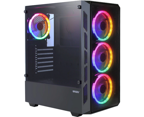 Корпус Ginzzu RX320 ATX Fan 12cm FRGB*4