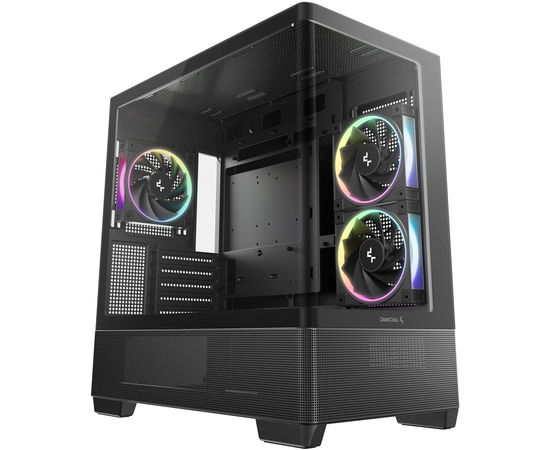 Корпус Deepcool CG380 U 3 F, TG (aquarium), 3x120mm ARGB Fan, mini-ITX, m ATX, черный