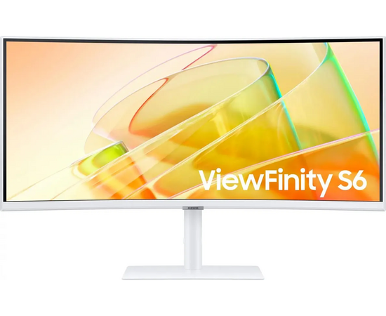 Монитор Samsung View Finity S6 S34 C650 TAUXEN белый VA LED 5ms 21:9 HDMI M/M полуматовая HAS Piv 350cd 178гр/178гр 3440x1440 100 Hz Free Sync DP Ultra